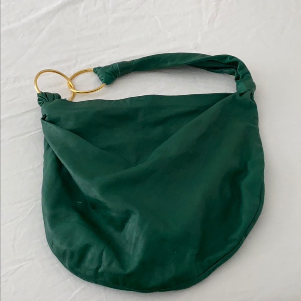 Green slouchy hobo bag